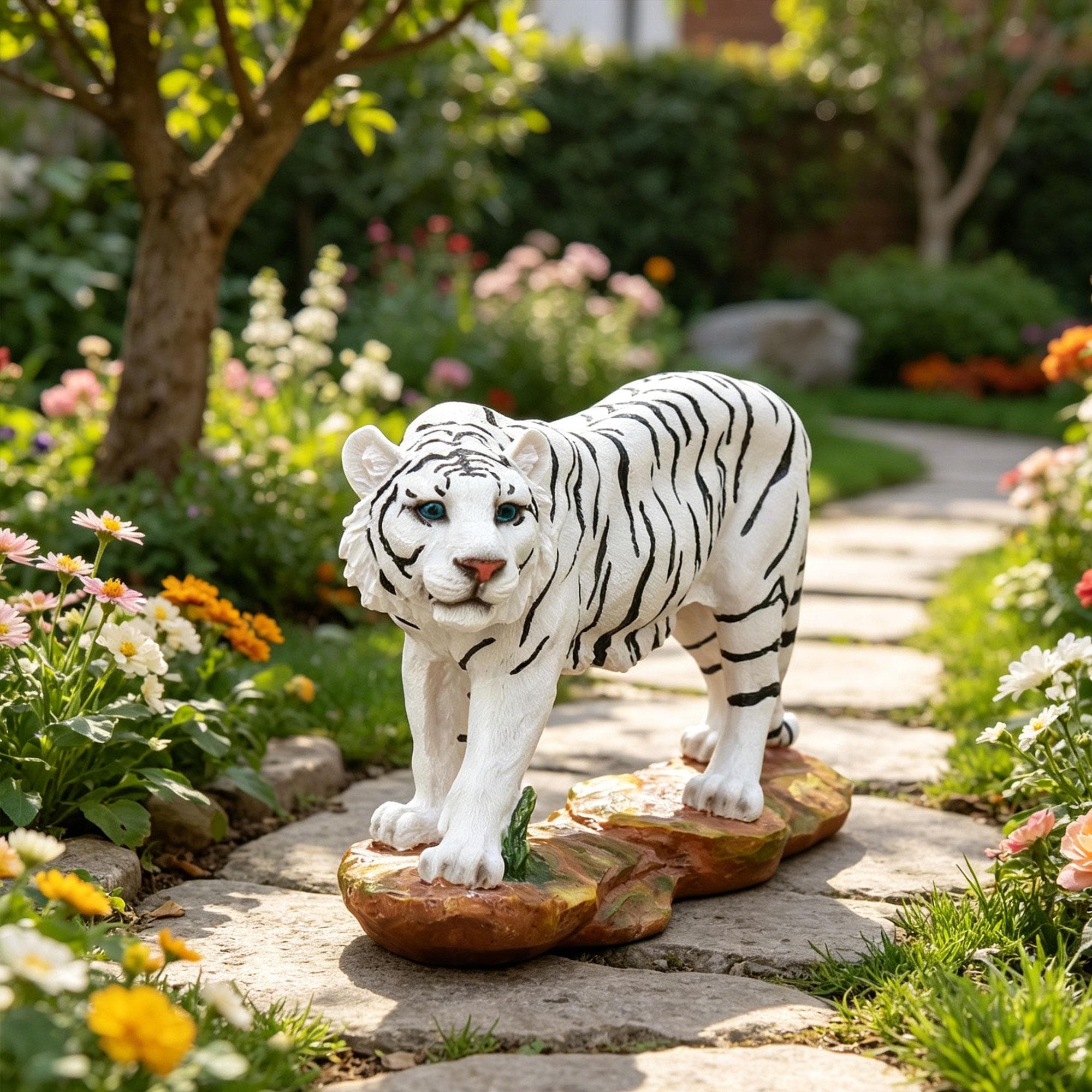 White Tiger Statue - Etsy