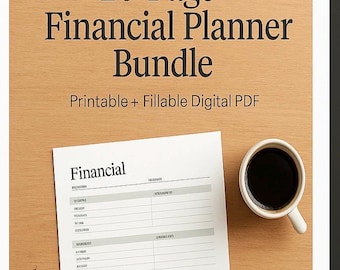 20-Page Financial Planner Bundle | Budget, Savings and Debt Tracker (Printable & Fillable PDF)