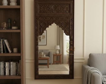 Hand-Carved Wood Jharokha | Antique Rajasthani Wall Decor