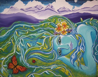 Goddess of the Mountains, 2005, Gouache on canvas, Giclee Print