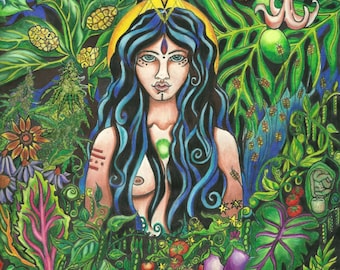 The Goddess returns to the Garden, 2011, Prismacolor Giclee print