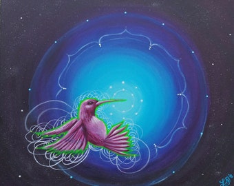 Hummingbirds Dream, Visionary art giclee