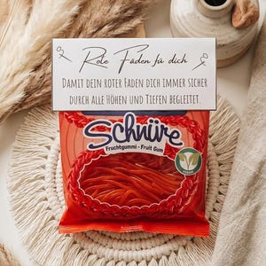 Décoration cadeau fil rouge | Ficelles pour oursons en gélatine | Modèle PDF imprimable | Petit cadeau d'encouragement | Souvenir pour petite amie