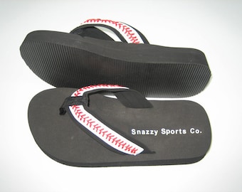 womens baseball flip flops