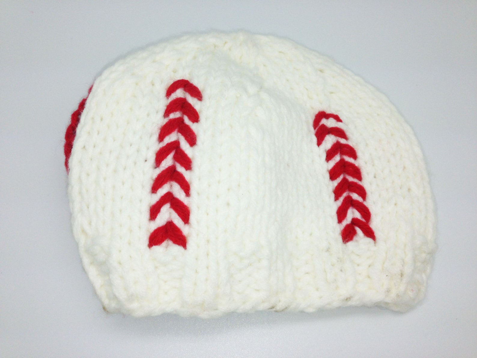 Baseball Knit Hat 012 Months Etsy