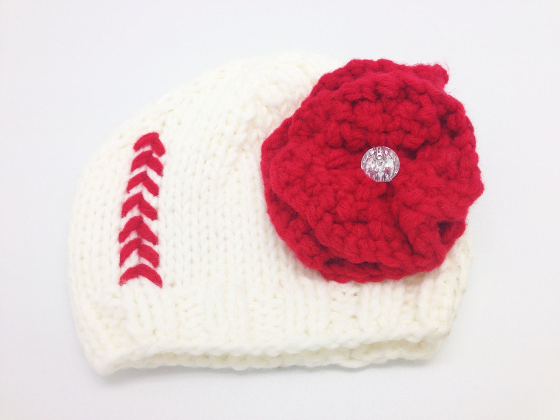 Baseball Knit Hat 012 Months Etsy