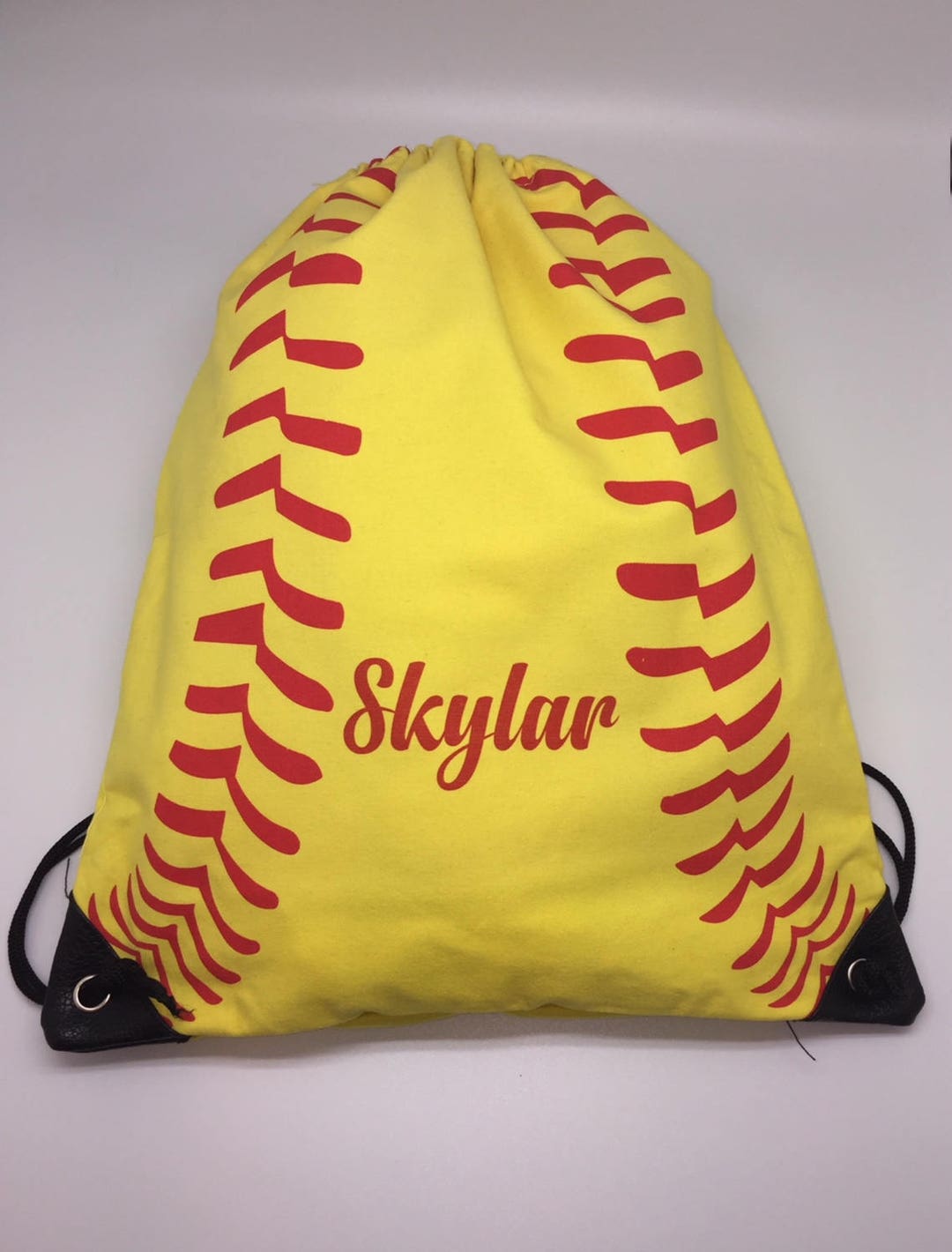 Personalized Softball Drawstring Bag Etsy