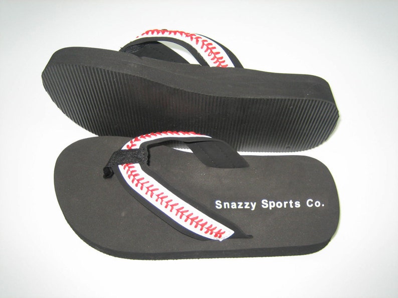 Leather Baseball Flip Flops image 1