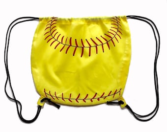 softball drawstring bolsa