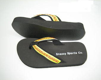 Leather Softball Flip Flops