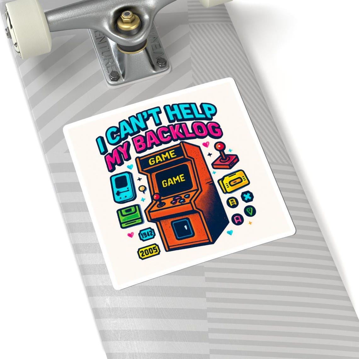 I Can't Help My Backlog Arcade Cabinet Sticker | Retro Gaming Kiss-cut ...