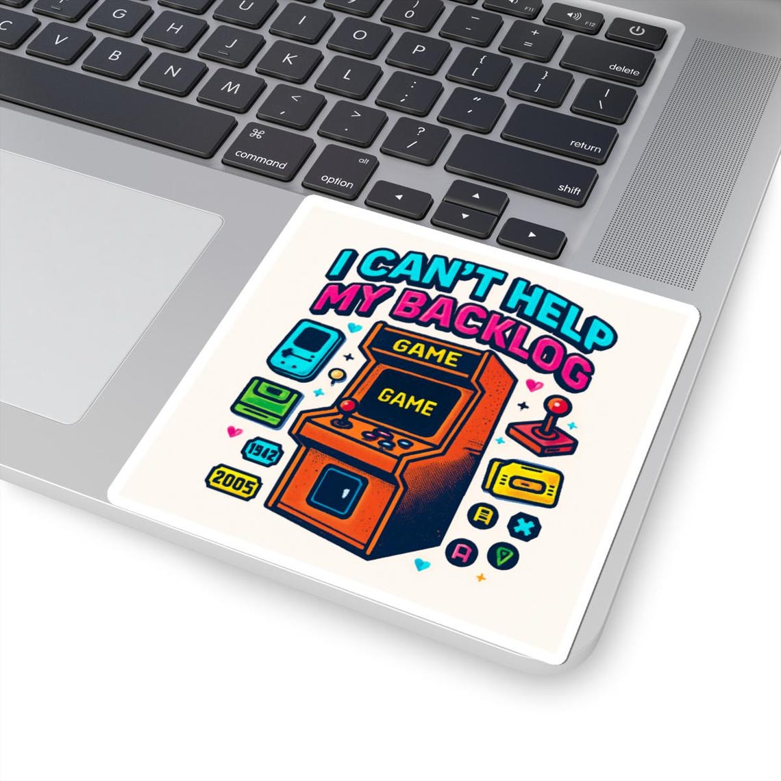 I Can't Help My Backlog Arcade Cabinet Sticker | Retro Gaming Kiss-cut ...