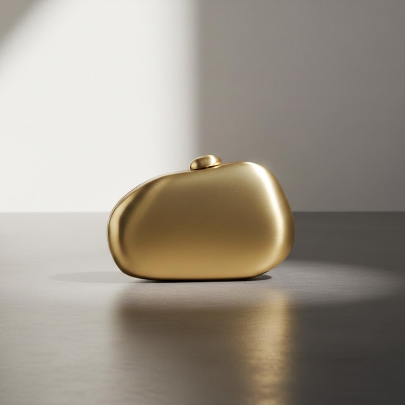 Gold Metal Shell Clutch Sculptural Evening Bag With Chain Strap Etsy — free download