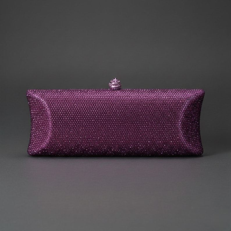 Purple clutches and evening bags - purple rhinestone evening bag
