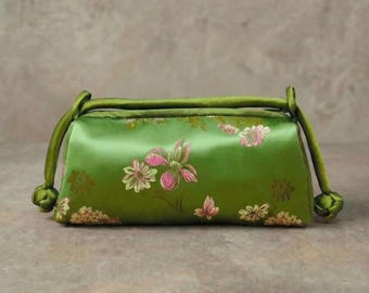 Vintage Style Evening Clutch | Chinese Style Bag | Satin Embroidered Handbag