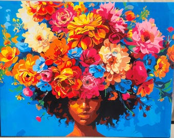 Mentalità di crescita **COMPLETATO** Dipinto con i numeri, arte nera, 40,6 cm × 50,2 cm