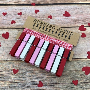 Valentine's Clothespins. Colorful Clothespins. Kids Art Display. Photo Garland. Valentine's Decor. Party Decor. Valentine's Decorations. image 1