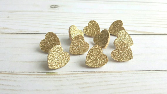 Gold Glitter Heart Thumb Tacks. Push Pins. Glitter Hearts. Heart Push Pins. Memo Board. Office Accessories. Heart Tacks. Dorm Room Decor.