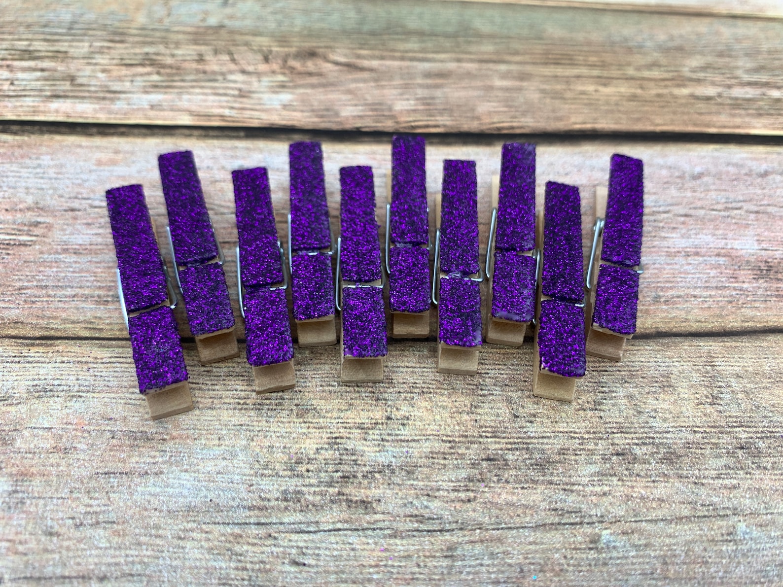 Mini Glitter Clothespins Purple Amethyst. Set of Ten 10. Etsy