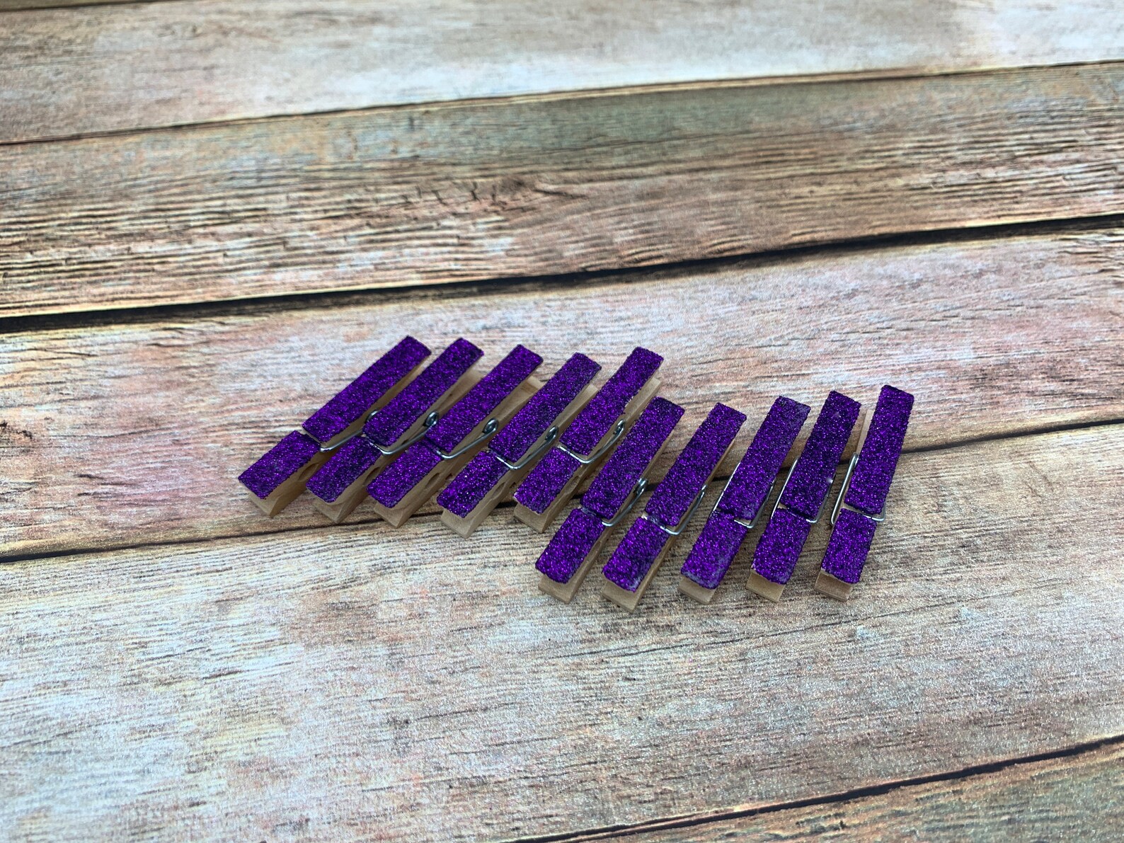 Mini Glitter Clothespins Purple Amethyst. Set of Ten 10. Etsy