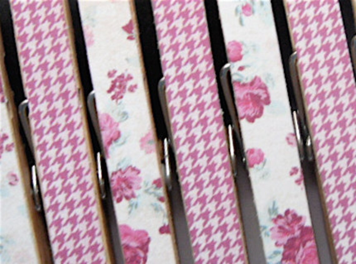 Mini Clothespins With Pink Twine. Set of 10. Fuchsia/pink Etsy