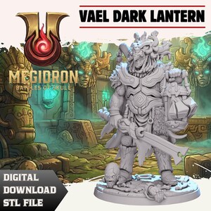 Vael Linterna Oscura Impresión 3D STL, Miniatura de exhibición de ciencia ficción, Batallas de Megidron de Skull