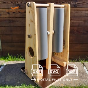 Tube Spinner Dog Enrichment Game SVG DXF File – CNC Woodworking Project, Interactive Dog Puzzle