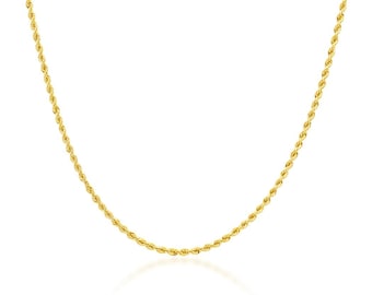 18k Solid Gold Japanese Made Rope Chain