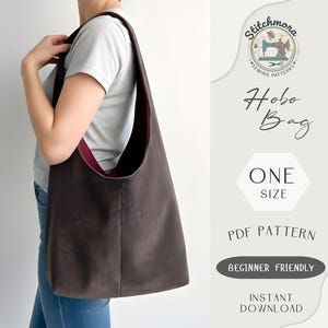 Hobo Bag Sewing Pattern | Slouchy Shoulder Bag, Beginner Friendly (PDF Template)