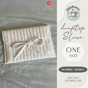 Quilted Laptop Sleeve Pattern | Pdf sewing pattern | laptop sleeve sewing pattern | Beginner Friendly (PDF Template)