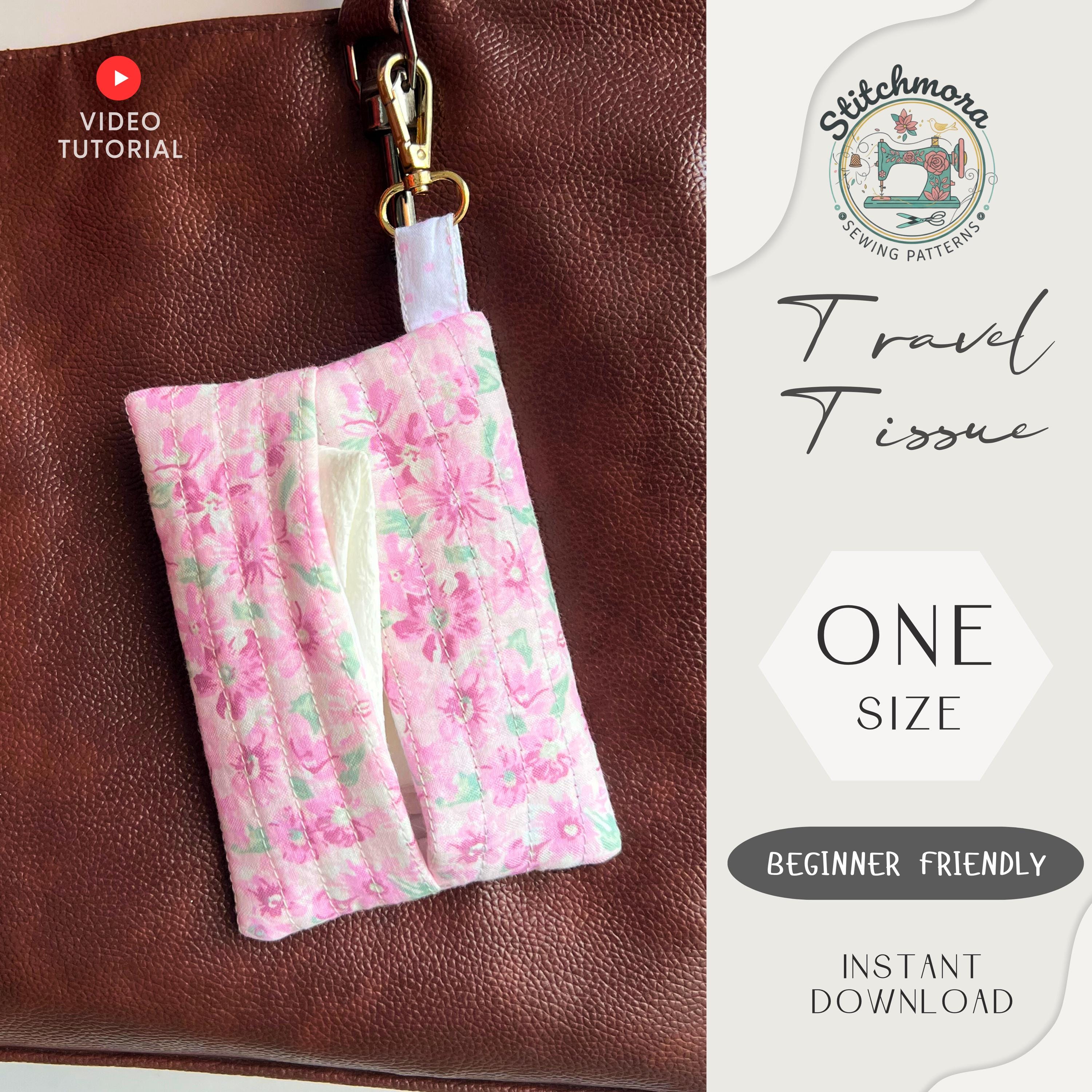 Quilted Travel Tissue Holder Sewing Pattern: Kleenex Pouch Keychain ...