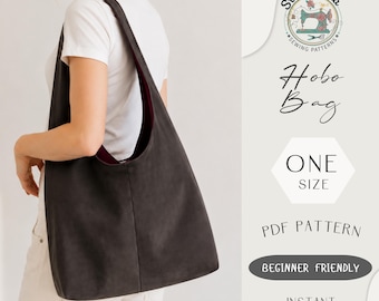 Hobo Bag Sewing Pattern | Slouchy Shoulder Bag, Beginner Friendly (PDF Template)