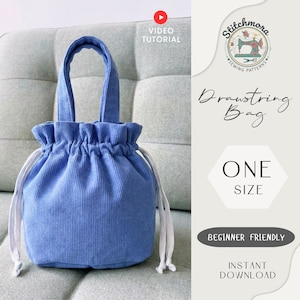 Drawstring Bucket Bag Sewing Pattern | Beginner Tote (PDF Pattern)