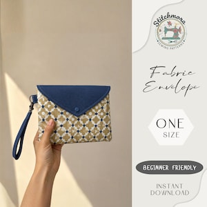 Elodie Envelope Wristlet Sewing Pattern PDF | Lined Fabric Clutch Purse | Beginner Snap Pouch | A4/A0/ US Letter