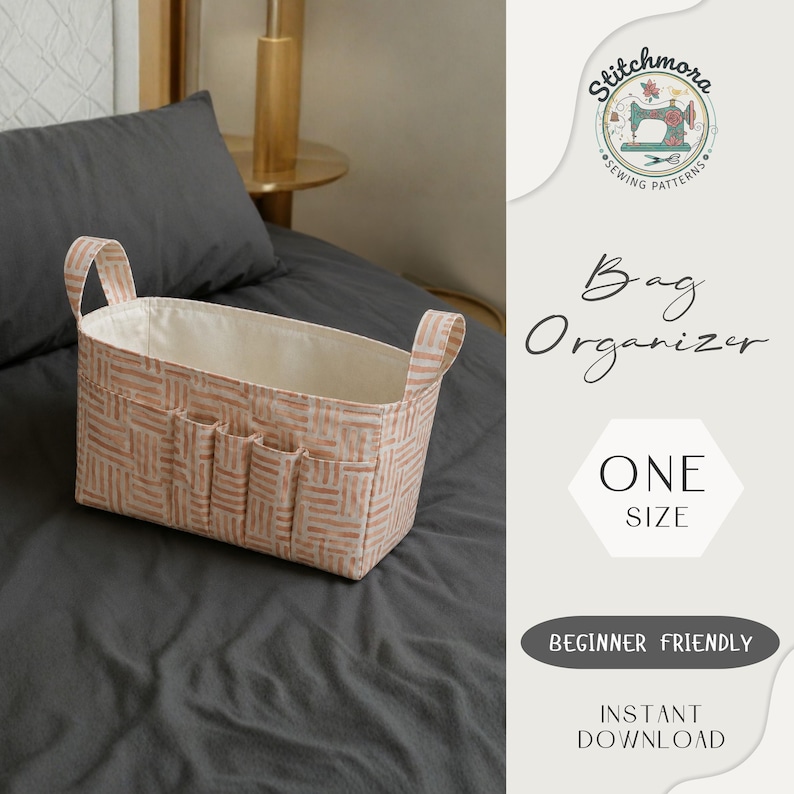Organizer Sewing Pattern PDF | Fabric Organizer | Beginner sewing Cosmetic Caddy (Digital Download) image 3