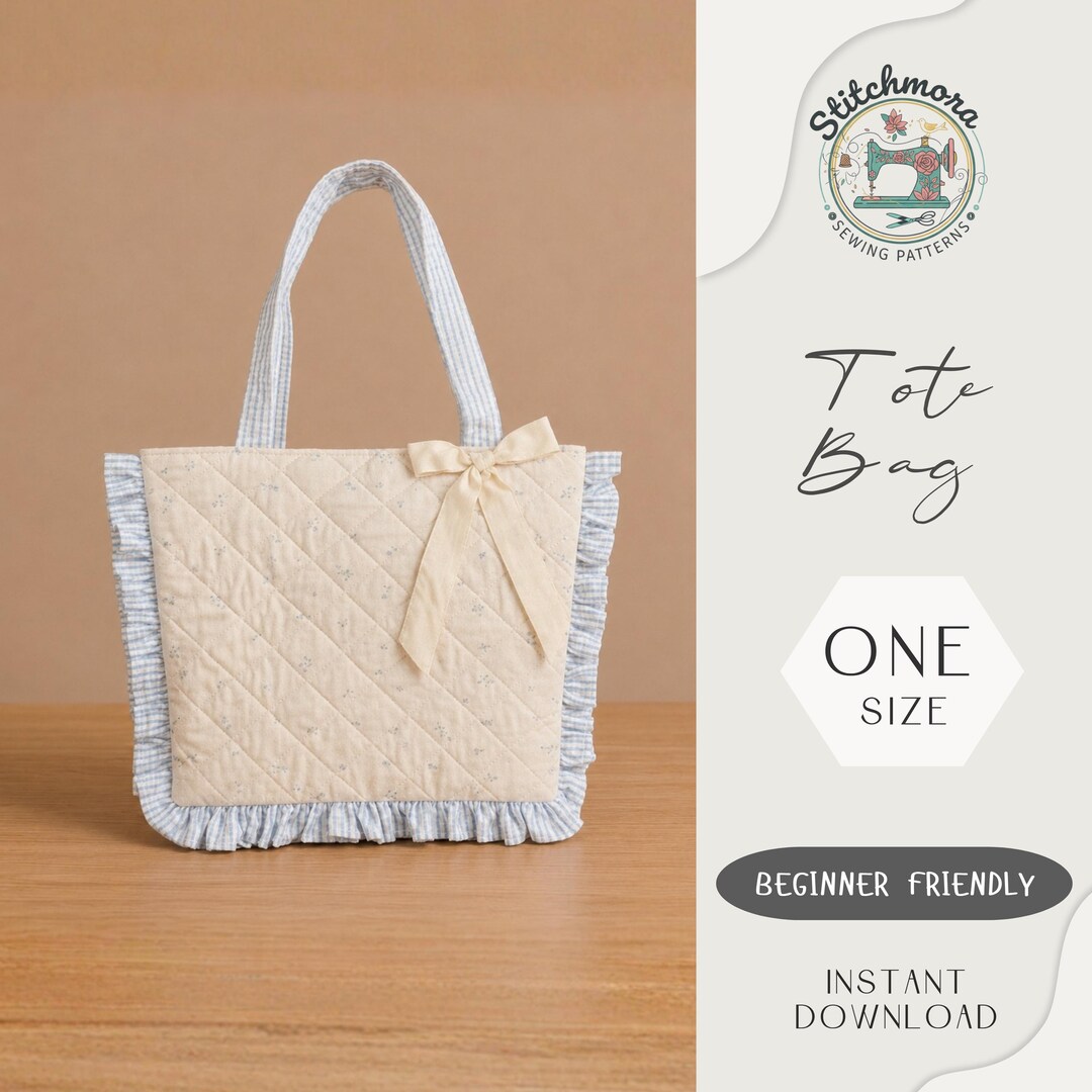 Quilted Tote Bag Sewing Pattern | Beginner Friendly PDF Tutorial (a4/a0 ...