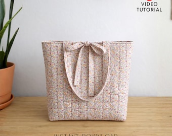 Gesteppte Einkaufstasche Schnittmuster PDF | Anfängerfreundliche PDF Vorlage (A4/A0/Letter)