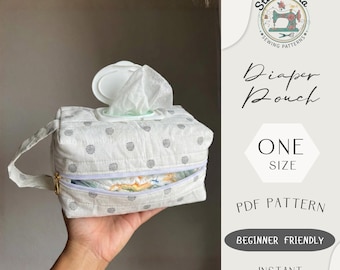Diaper Pouch Sewing Pattern | Beginner Friendly PDF Tutorial (A4/A0/US Letter)
