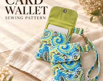 Patrón de costura para cartera Willow Key Wallet, tutorial para principiantes sobre tarjeteros (PDF)