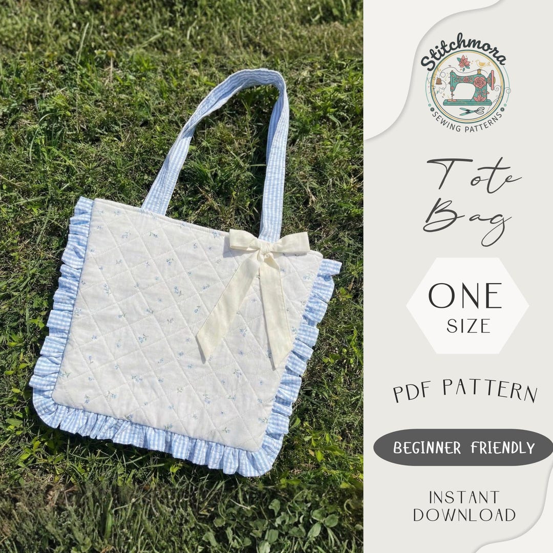 Quilted Bow Tote Bag Sewing Pattern | Beginner Friendly PDF Tutorial ...