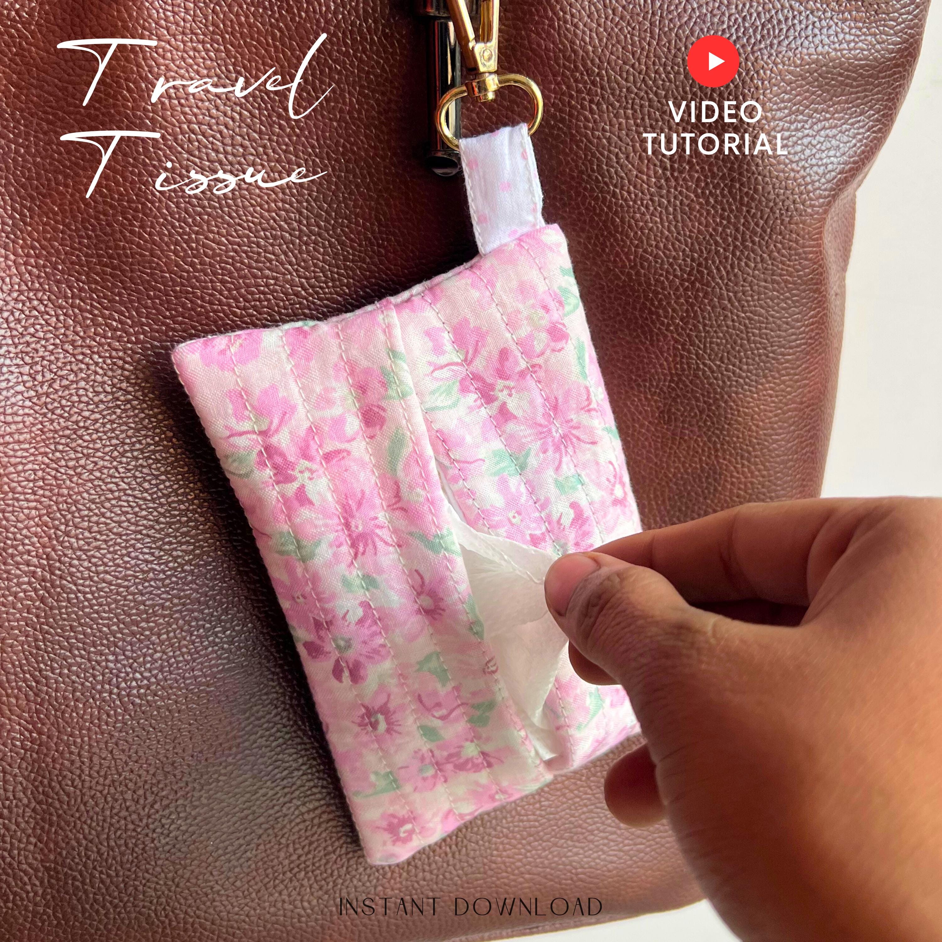 Quilted Travel Tissue Holder Sewing Pattern: Kleenex Pouch Keychain ...