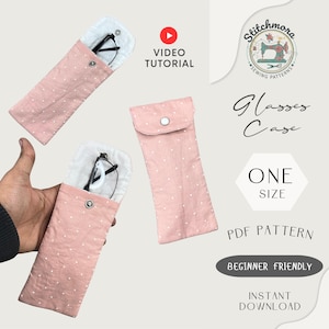 Patrón de costura para estuche de gafas / Funda para gafas en PDF / Estuche para gafas de sol para principiantes / Tamaños A4/A0 y Carta estadounidense