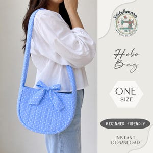 Schnittmuster für eine Hobo-Tasche mit Halbmondschleife | Lässige Schultertasche (PDF) | Anfänger | A4, A0 & Letter