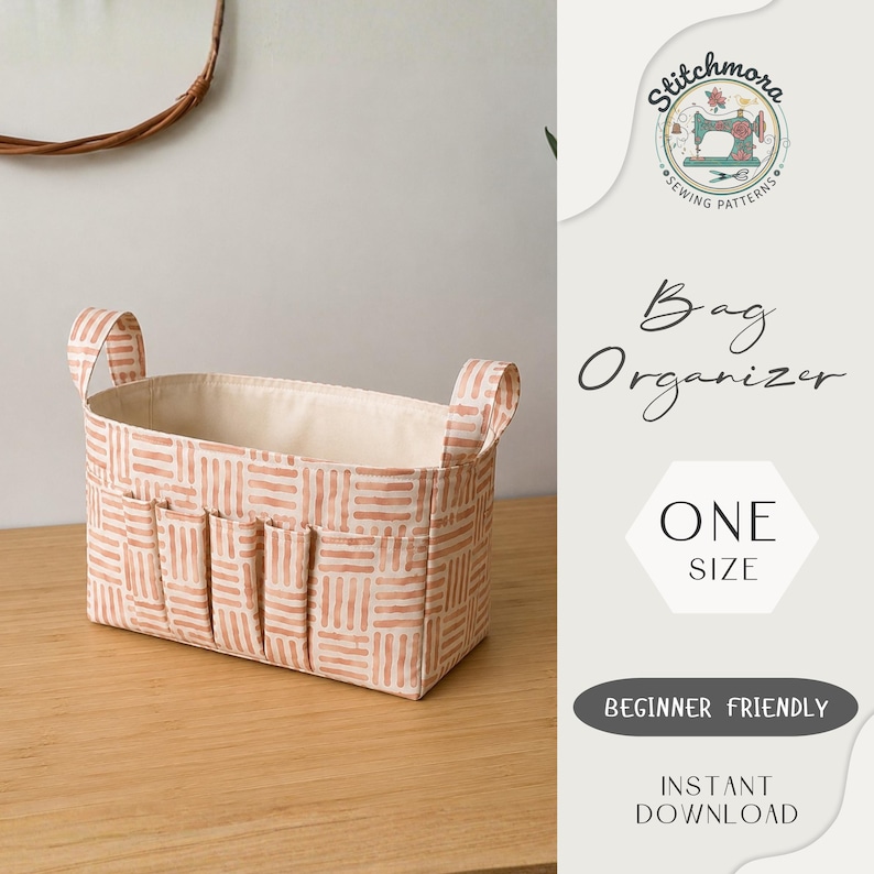 Organizer Sewing Pattern PDF | Fabric Organizer | Beginner sewing Cosmetic Caddy (Digital Download) image 2