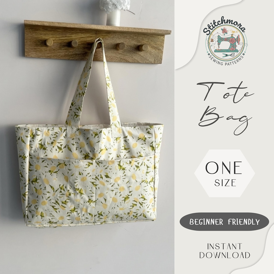Tote Bag Sewing Pattern | Beginner Friendly Canvas Shopper (PDF) - Etsy