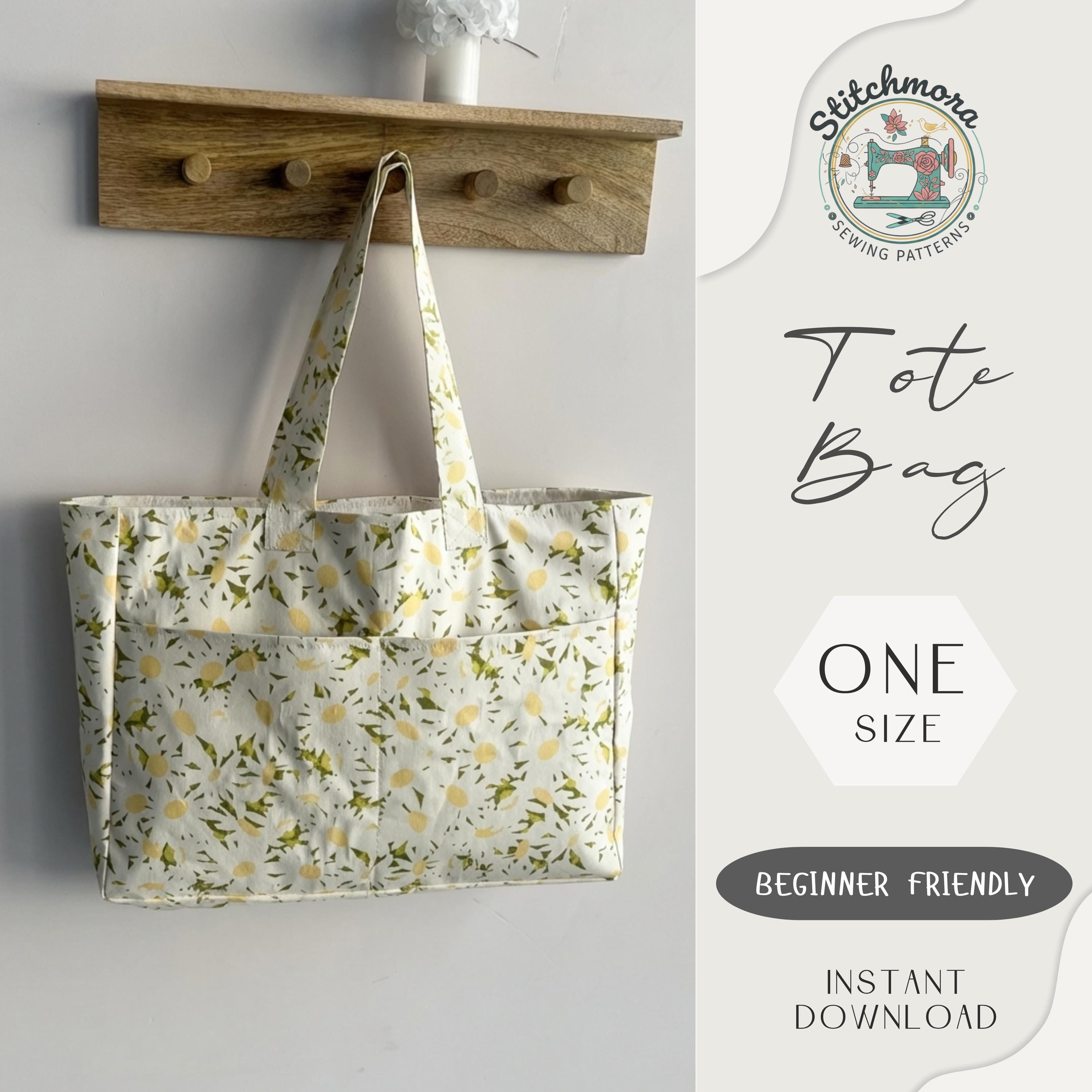 Tote Bag Sewing Pattern | Beginner Friendly Canvas Shopper (PDF) - Etsy