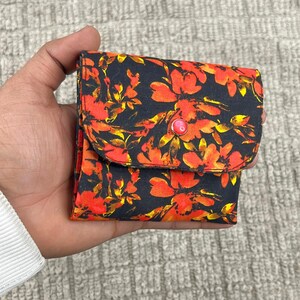 Patrón de costura en PDF para cartera tipo acordeón, tarjetero de tela DIY para principiantes, plantilla para monedero compacto, descarga instantánea en tamaños A4, A0 y Carta. imagen 4
