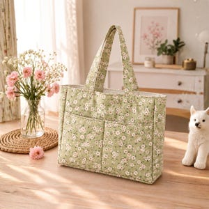 Patron de couture pour sac fourre-tout | Sac cabas en toile facile à coudre (PDF)