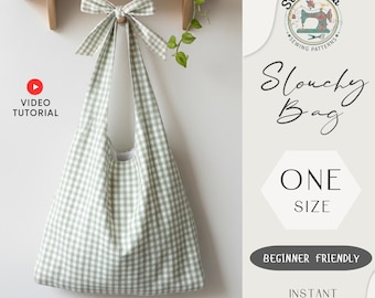 Slouchy Tie Bag Schnittmuster: Anfänger-freundlich Crossbody, Schultertasche (PDF Download)