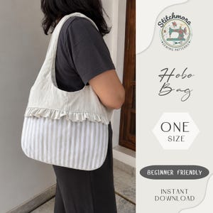 Ruffle Hobo Bag Sewing Pattern | Beginner Friendly Shoulder Bag (PDF Download)